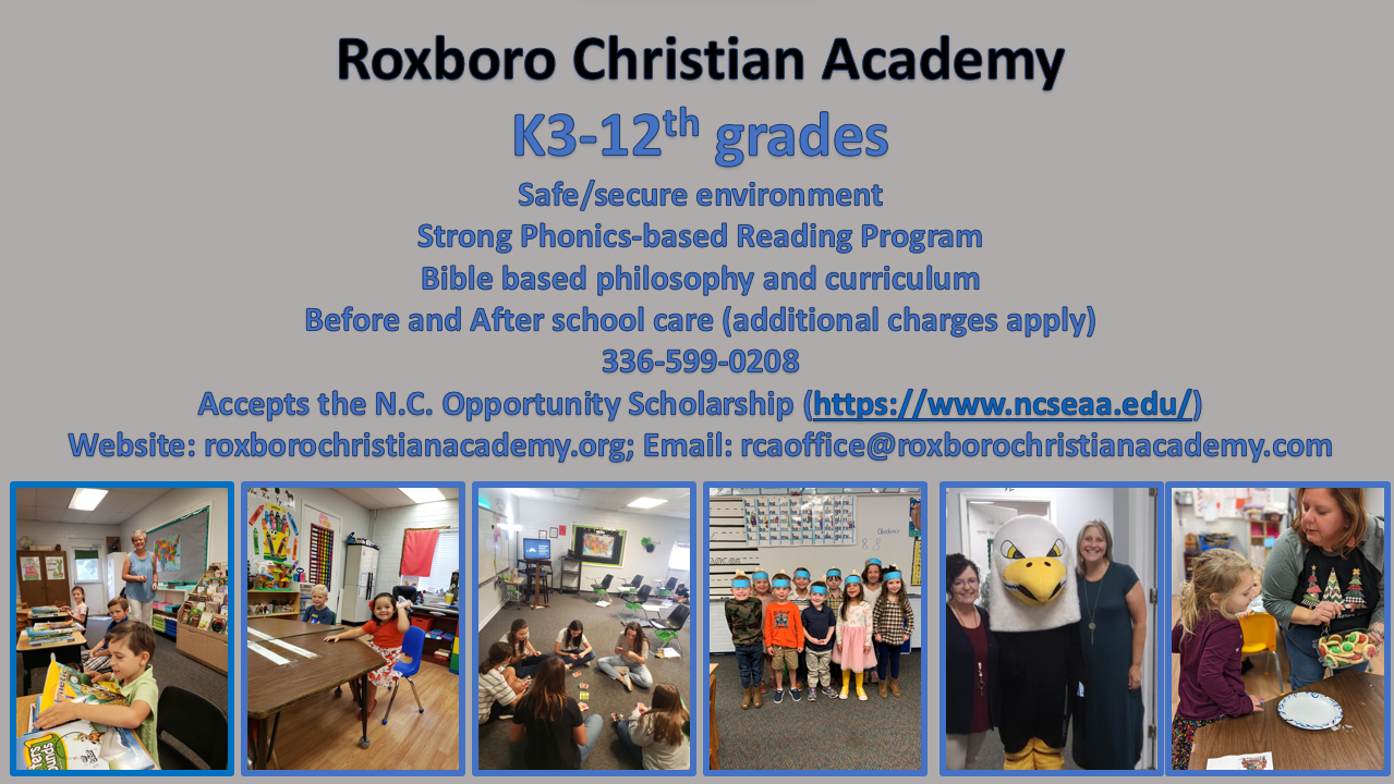 Roxboro Christian Academy Home of the Eagles